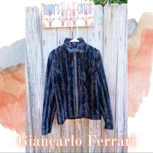 Giancarlo Ferrari Faux Fur Close Zip Black Jacket